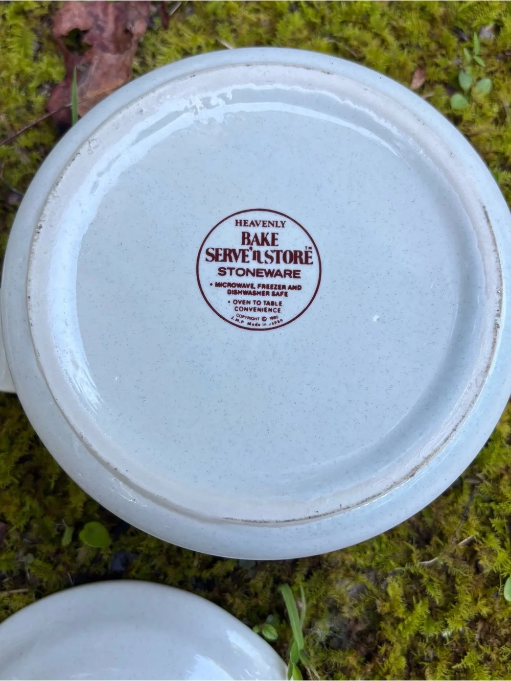 Vintage 1980 Heavenly Bake, Serve 'n Store Stoneware Dishes with Lids - Set of 2